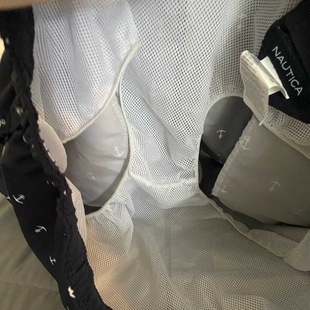 Nautica Swim Trunks- Navy and white anchors - Picture 3 of 4